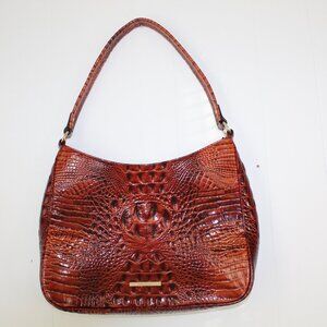 Brahmin Alligator Leather Single Strap Zipper Clasp Purse